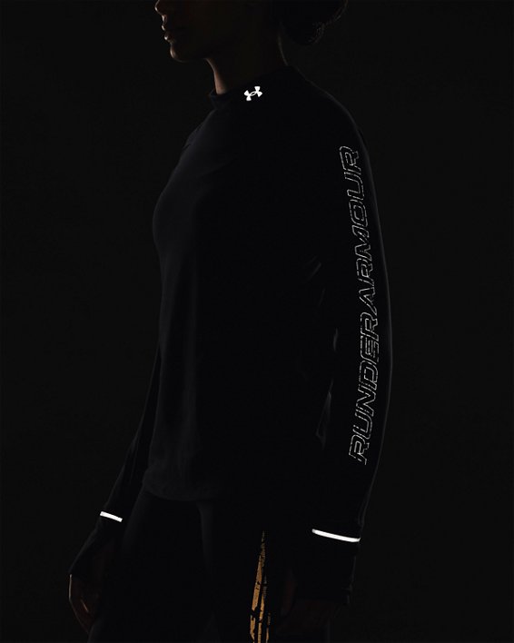 Women's UA OutRun The Cold Long Sleeve, Black, pdpMainDesktop image number 3